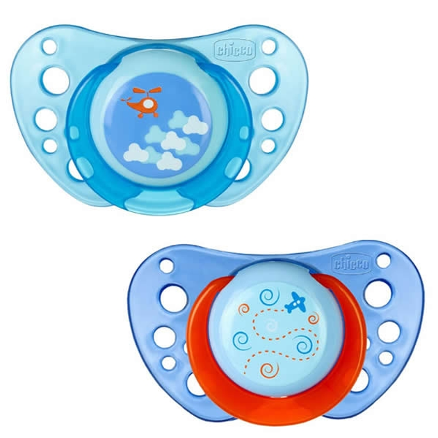 Smoczki dla dzieci Chicco Physio Air Rubber Pacifier 6-12 m 2 szt (8058664058778) - obraz 1