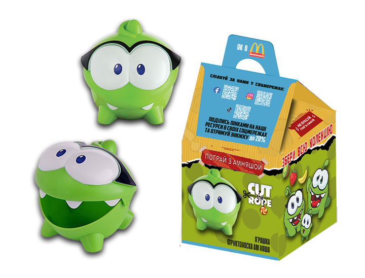 Ам Ням Нелли Om nom cut the rope Ам Нямчик детская игровая фигурка