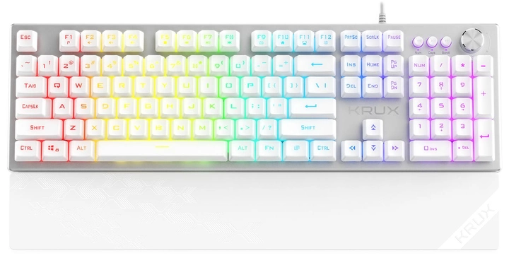 Клавіатура дротова Krux Frost RGB Сріблясто-біла (KRX0133) - зображення 1