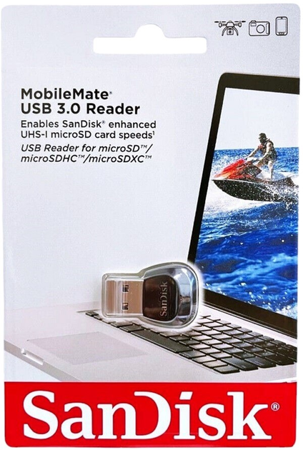 Czytnik kart SanDisk MobileMate USB 3.0 microSD HC UHS-I + microSD XC UHS-I Black (619659169039) - obraz 4