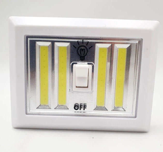 Светодиодный LED 4COB светильник ночник выключатель на батарейках 4хAAA 5W 4COB магнит липучки 12х9,5см UKC - изображение 5