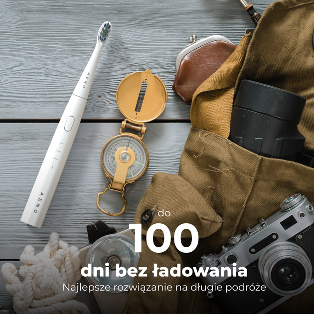 Електрична зубна щітка AENO DB8, 30000 обертів за хвилину, біла, 3 насадки - зображення 12