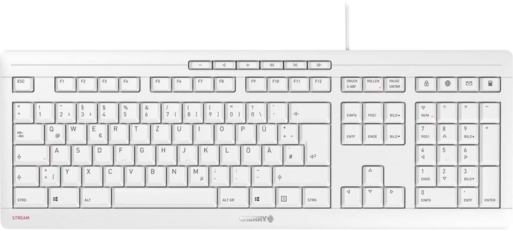 Клавіатура дротова Cherry STREAM JK-8500 USB DEU White (JK-8500DE-0) - зображення 1
