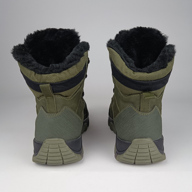Зимние кожаные полуберцы на меху Oksy Tactical ботинки экомех Olive размер 41 - изображение 2