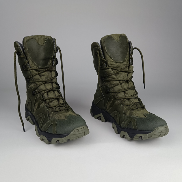 Зимові шкіряні берці Oksy Tactical на мембрані GORE-TEX черевики Olive розмір 45 - зображення 1