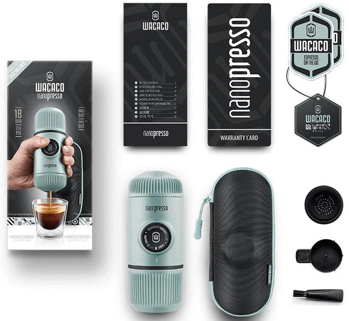 Wacaco Nanopresso Arctic Blue + кейс - портативная кофеварка, молотый кофе - Фото 2 Wacaco Nanopresso Arctic Blue + кейс - портативная кофеварка, молотый кофе - изображение 2