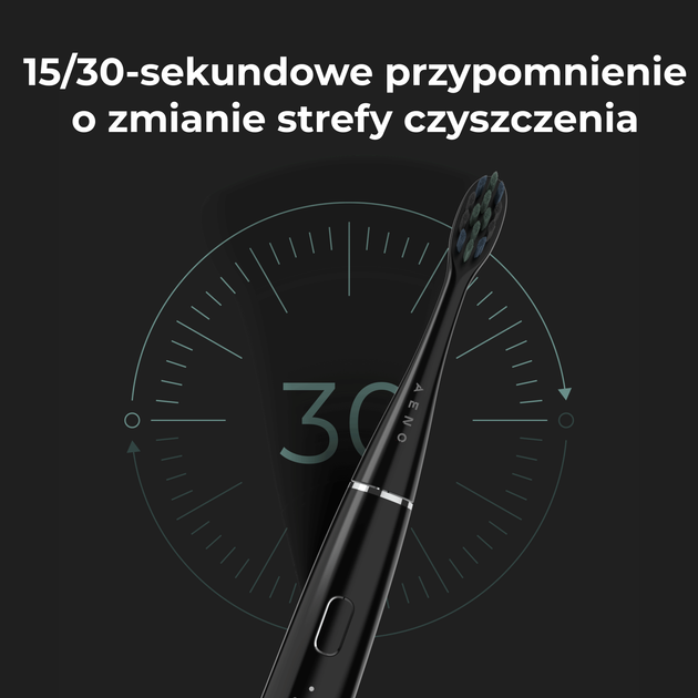Szczoteczka soniczna AENO DB2S, 46000 obrotów/minuta,Czarna, 3 końcówki - obraz 11