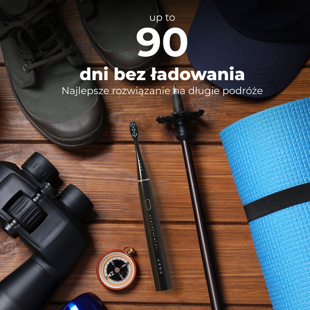 Szczoteczka soniczna AENO DB2S, 46000 obrotów/minuta,Czarna, 3 końcówki - obraz 12