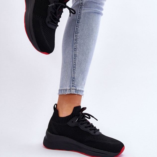 Sneakersy damskie z siatki na platformie do kostki wsuwane Cross Jeans LL2R4032C 41 Czarne (8697319464580) - obraz 2