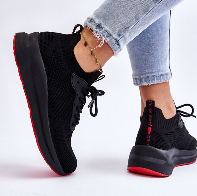 Sneakersy damskie Cross Jeans LL2R4032C 40 Czarne (8697319464573) - obraz 5
