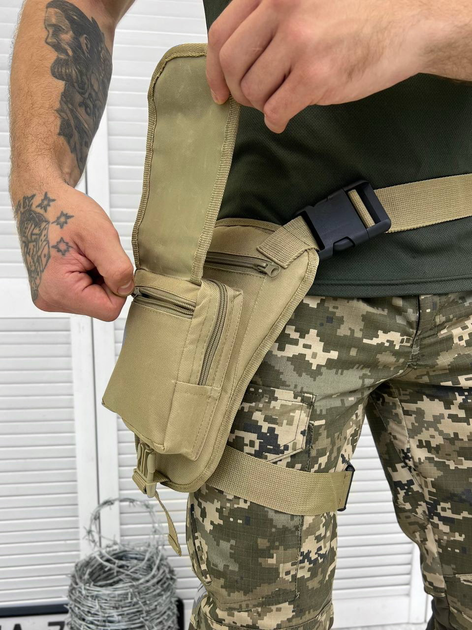 Тактична сумка стегна Tactical bag Coyote - зображення 2