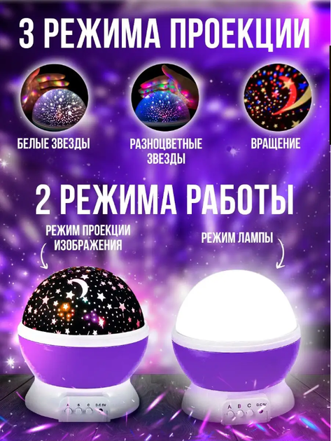 "Космический Сон" – проектор звездного неба Star Master Dream USB Фиолетовый - изображение 3