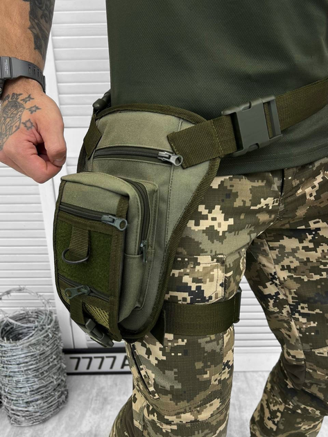 Тактична сумка стегна (прихована кобура) Tactical bag Olive - изображение 1