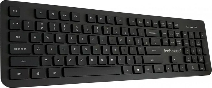 Клавіатура дротова Rebeltec USB Spiro повнорозмірна Чорна (RBLKLA00041) - зображення 1