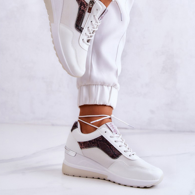 Sneakersy damskie na koturnie Cross Jeans JJ2R4028C 39 Białe (8697319245080) - obraz 4