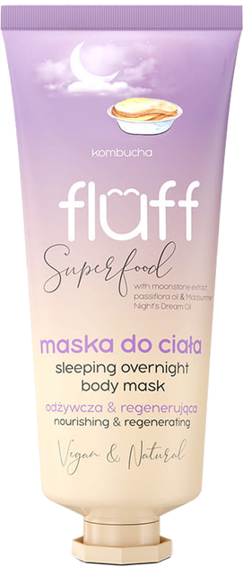 Маска для тіла нічна Fluff Sleeping Overnight Body Mask регенеруюча та зволожуюча Комбуча 150 мл (5902539713121) - зображення 1