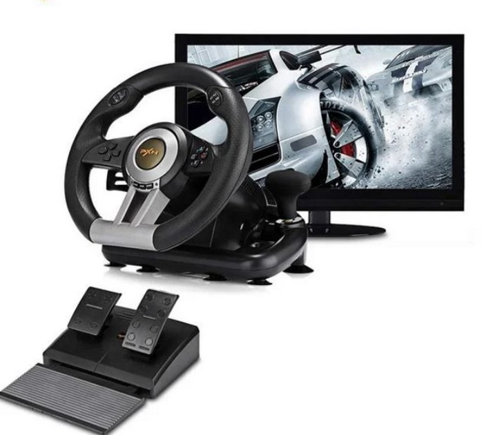 Руль гоночный игровой вибрационный с педалями PXN V3PRO для ПК на ...