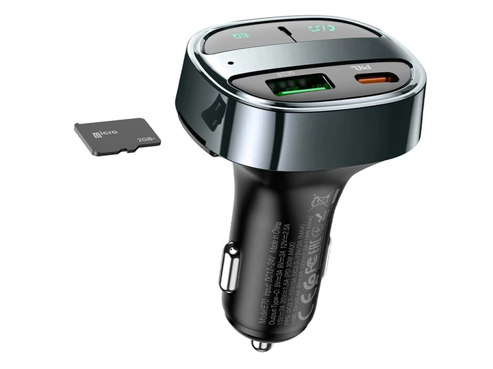 FM модулятор Bluetooth E70 Hoco QC3.0 PD30W - Фото 4 FM модулятор Bluetooth E70 Hoco QC3.0 PD30W - изображение 4
