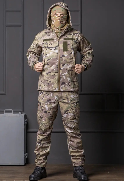Чоловічий демісезонний Костюм мультикам Softshell із Липучками під Шеврони Куртка та штани L - зображення 2