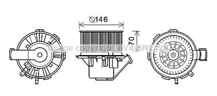 Вентилятор печки AVA COOLING MS8648 Volkswagen Crafter; Mercedes Sprinter A0008356107, 68012680AA, 0008356107 - изображение 1