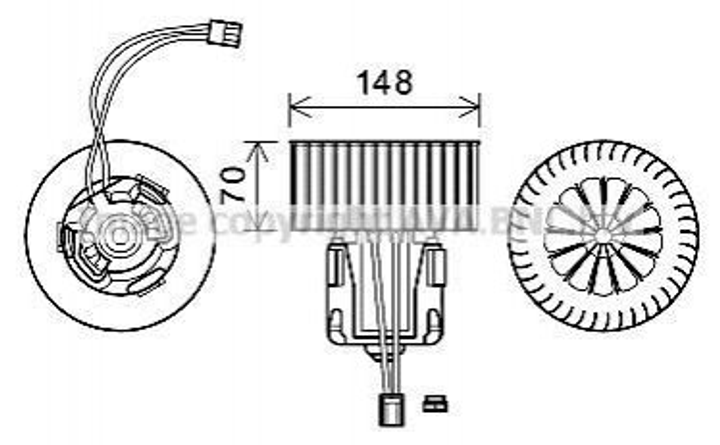 Вентилятор печі AVA COOLING BW8539 BMW 5 Series, 7 Series, 6 Series 64119242607, 64119200936, 64119194589 - зображення 1