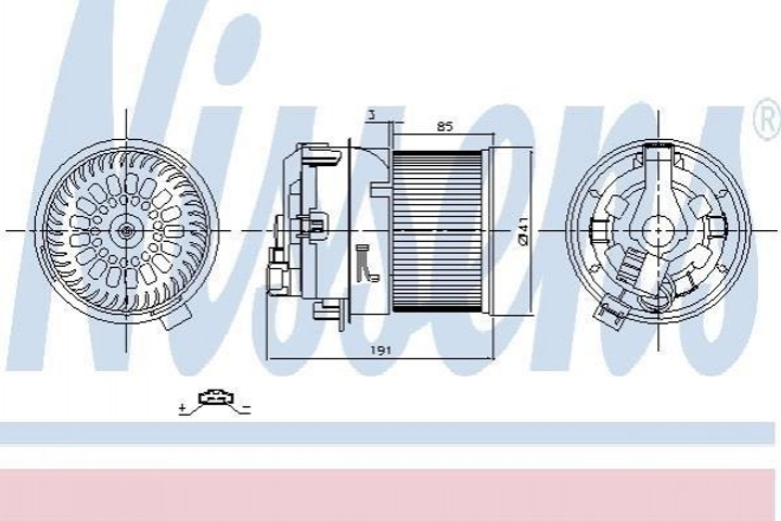 Вентилятор печки NISSENS 87258 Peugeot 208, 2008; Citroen C3 1608182080 - изображение 1