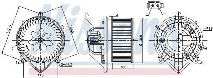 Вентилятор печки NISSENS 87233 - изображение 1