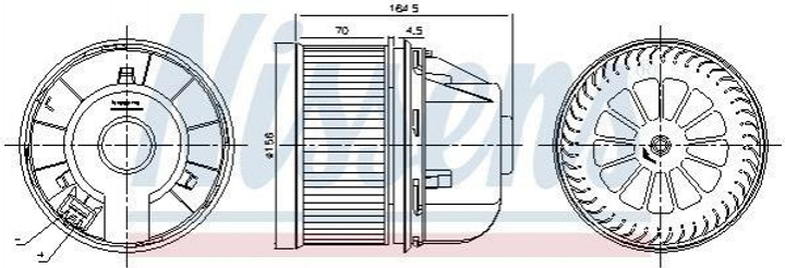 Вентилятор печки NISSENS 87492 Ford Focus, C-Max 1253205, 1326646, 1379568 - изображение 1