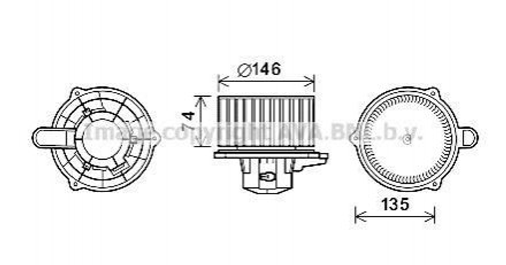 Вентилятор пічки AVA COOLING HY8350 Hyundai Accent 971131E000 - зображення 1