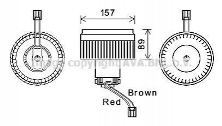 Вентилятор печки AVA COOLING VO8176 Volvo S80, S60, V70, XC90, XC70 9171719, 8665191, 31320392 - изображение 1