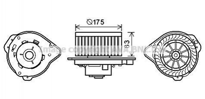 Вентилятор печі AVA COOLING VO8174 Volvo V70, C70, XC70 917429, 9171429, 9166020 - зображення 1