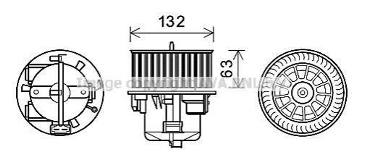 Вентилятори печі AVA COOLING VO8179 Volvo XC70, V60, V70, XC60, S80, S60 8623277, 31291517 - зображення 1