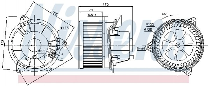 Вентилятор печки NISSENS 87122 Ford Focus, Mondeo, Transit, Connect 1092817, 1062248, 1116783 - изображение 1