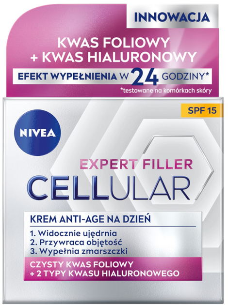 Krem do twarzy Nivea Cellular Expert Filler SPF15 anti-age 50 ml (9005800244143) - obraz 1