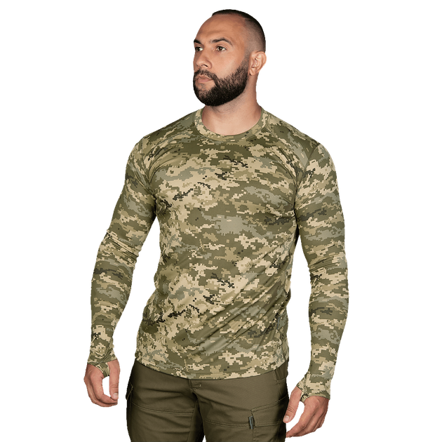 Лонгслів чоловічий тактичний еластичний футболка з довгим рукавом для силових структур Піксель (7249), XXXL (OPT-9561) - зображення 2