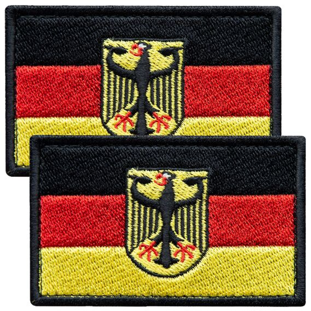 Набір шевронів 2 шт з липучкою Прапор Німеччини 5х8 см, вишитий патч - зображення 1