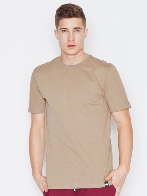 T-shirt męski bawełniany Visent V001 L Beżowy (5902249100020) - obraz 1
