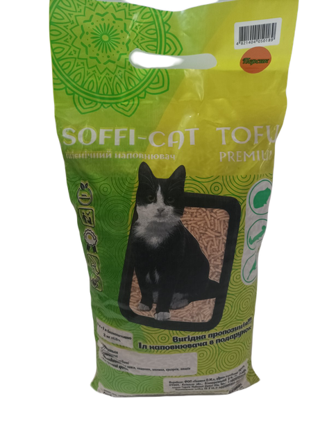Наповнювач для котячого туалету соєвий 3 кг (7 л) Soffi-Cat Tofu Персик - Фото 1 Наповнювач для котячого туалету соєвий 3 кг (7 л) Soffi-Cat Tofu Персик - зображення 1