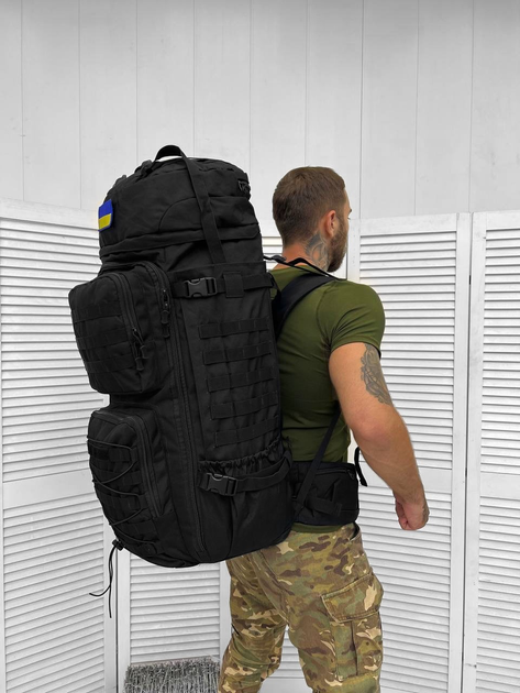 Тактичний рамний рюкзак Tactical Bag Black 100 л - изображение 1