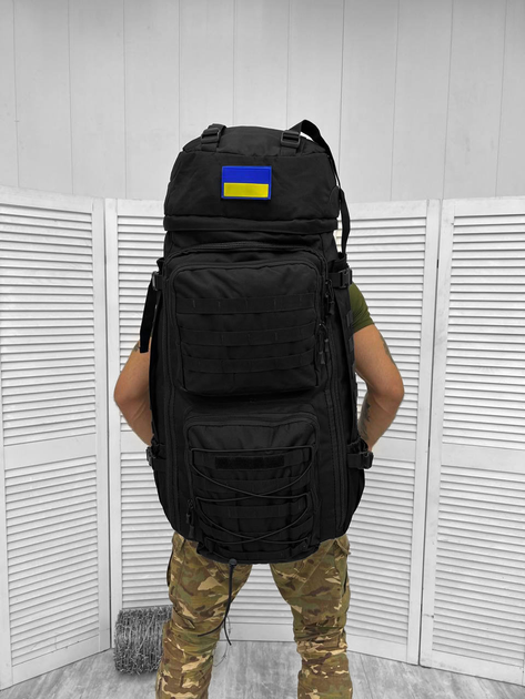 Тактичний рамний рюкзак Tactical Bag Black 100 л - изображение 2