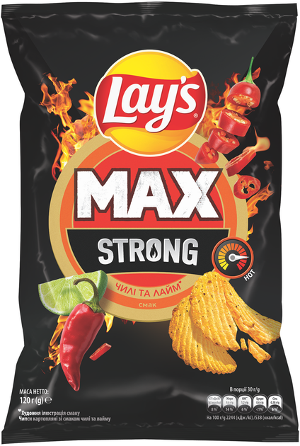 Чипсы картофельные Lay's со вкусом чили и лайма 120 г (0.12 кг ...