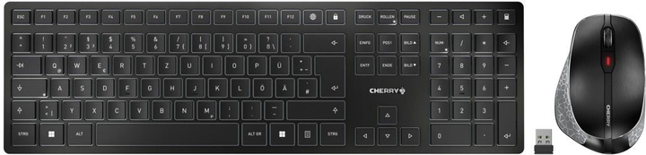 Комплект бездротовий Cherry DW 9500 SLIM Wireless DEU Black (JD-9500DE-2) - зображення 1