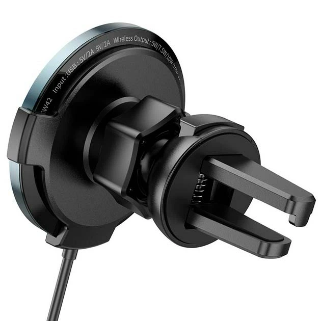 Автотримач з бездротовою зарядкою Hoco CW42 Car Holder на дефлектор АЗУ magnetic car MagSafe 15W для телефону iPhone 12/13/14 Чорний - Фото 5 Автотримач з бездротовою зарядкою Hoco CW42 Car Holder на дефлектор АЗУ magnetic car MagSafe 15W для телефону iPhone 12/13/14 Чорний - изображение 5