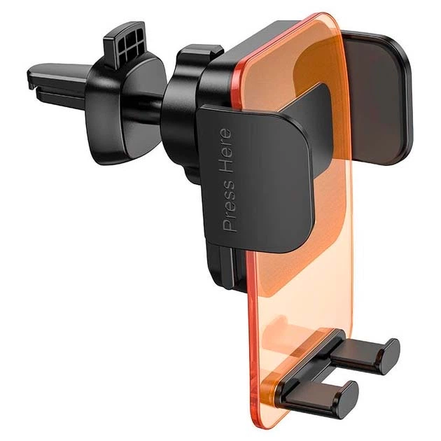 Автотримач для телефону HOCO CA117 Exquisite press type Air outlet car holder Space на дефлектор (затискач) Помаранчевий - зображення 3
