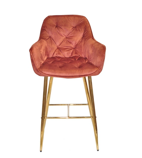 Кресло барное мягкое с подлокотниками на золотых ножках Onder Mebli CHIC корица OR - 862 BAR 75-GD - изображение 2
