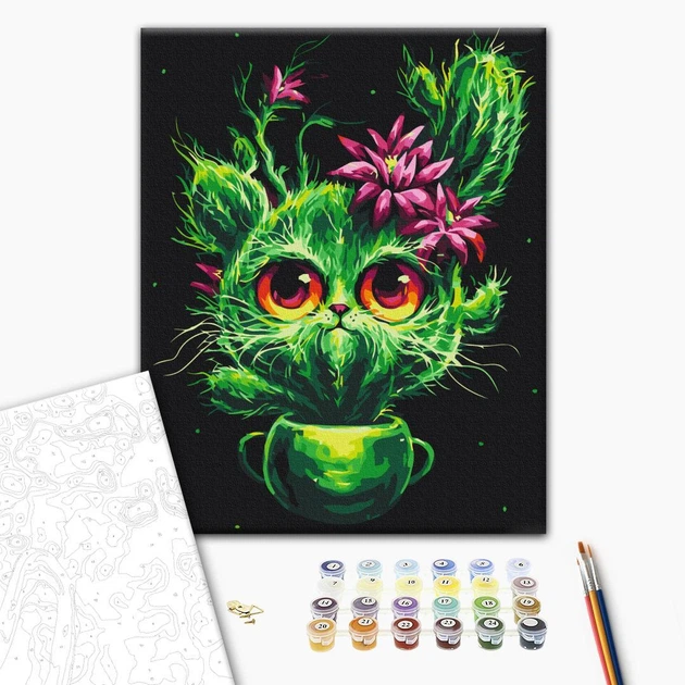 Картина по номерам Котенок кактусёнок Марианна Пащук 40 х 50 Brushme BS53868 - изображение 2