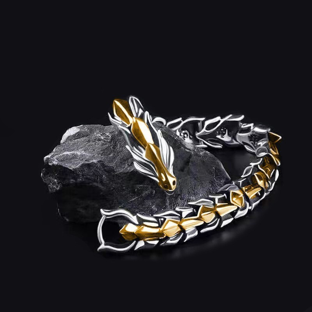 Мужской браслет Дракон Silver Gold 21 см от продавца: Eyes Style – в ...