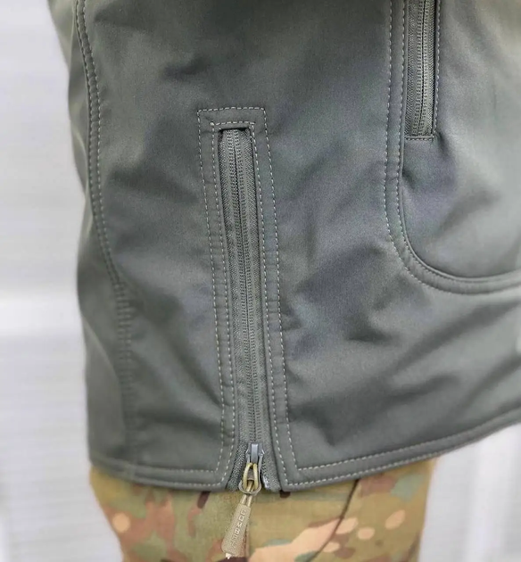 Армійська куртка Combat тканина soft-shell на флісі Оливковий L (Kali) - зображення 6