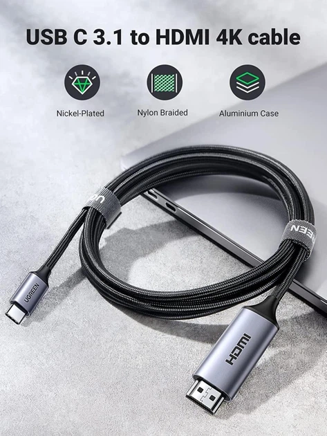Кабель переходник Ugreen USB Type-C to HDMI 4K 60HZ 1.5 м (YM1063) - зображення 7
