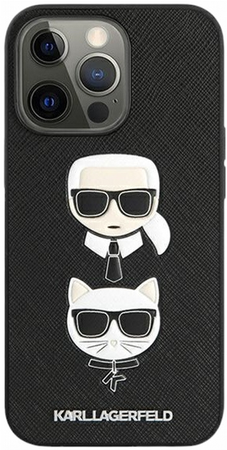 Панель CG Mobile Karl Lagerfeld Saffiano Karl&Choupette для Apple iPhone 13/13 Pro Black (3666339028671) - зображення 2